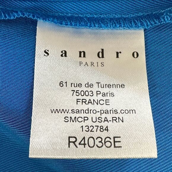 Sandro Cutout Romea Dress Turquoise Blue Size 2 - Picture 13 of 13